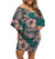 Polynesian Pride Dress - Tropical Hibiscus Leaf Off Shoulder Short Dress Women Green - Polynesian Pride
