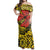 Polynesian Pride Dress - Red Hibiscus Yellow Polynesian Pattern Off Shoulder Long Dress Long Dress Yellow - Polynesian Pride