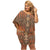 Polynesian Pride Dress - Tonga Ngatu Pattern Off Shoulder Short Dress Women Brown - Polynesian Pride