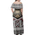 Polynesian Pride Dress - Samoa Masi Dobby Coat Of Arms Off Shoulder Long Dress - Polynesian Pride