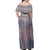 NE Fiji Bula Dress - Fiji Circle Tapa Fala Masi Off Shoulder Long Dress - Polynesian Pride