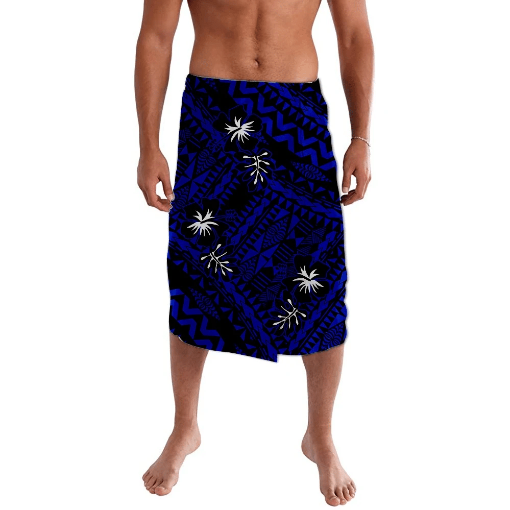 Polynesian Pride Clothing Hibiscus Palm Leaf Tonga Ngatu Tupenu Lavalava Lavalava S/M Black - Polynesian Pride