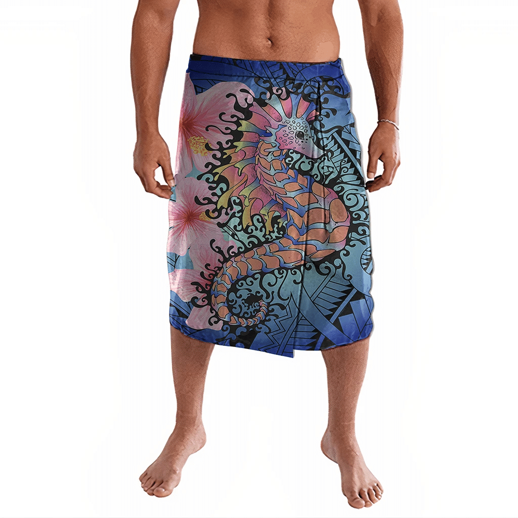 Polynesian Pride Clothing Hawaii Polynesian Pink Hibiscus Seorse Ie Faitaga Lavalava Black - Polynesian Pride