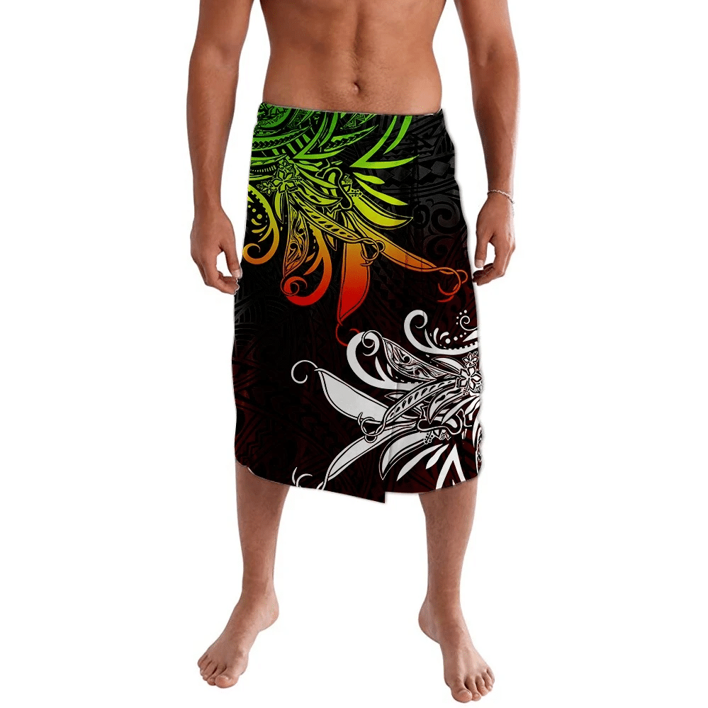 Polynesian Pride Clothing Tribal Floral Hibiscus Reggae Lavalava Lavalava S/M Black - Polynesian Pride