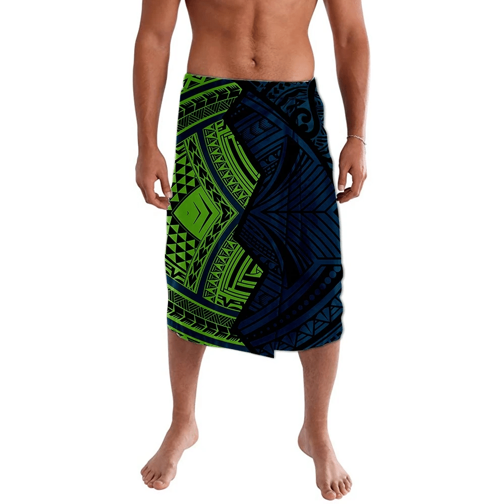 Polynesian Pride Clothing Polynesian Ver Green Blue Lavalava Lavalava S/M Black - Polynesian Pride