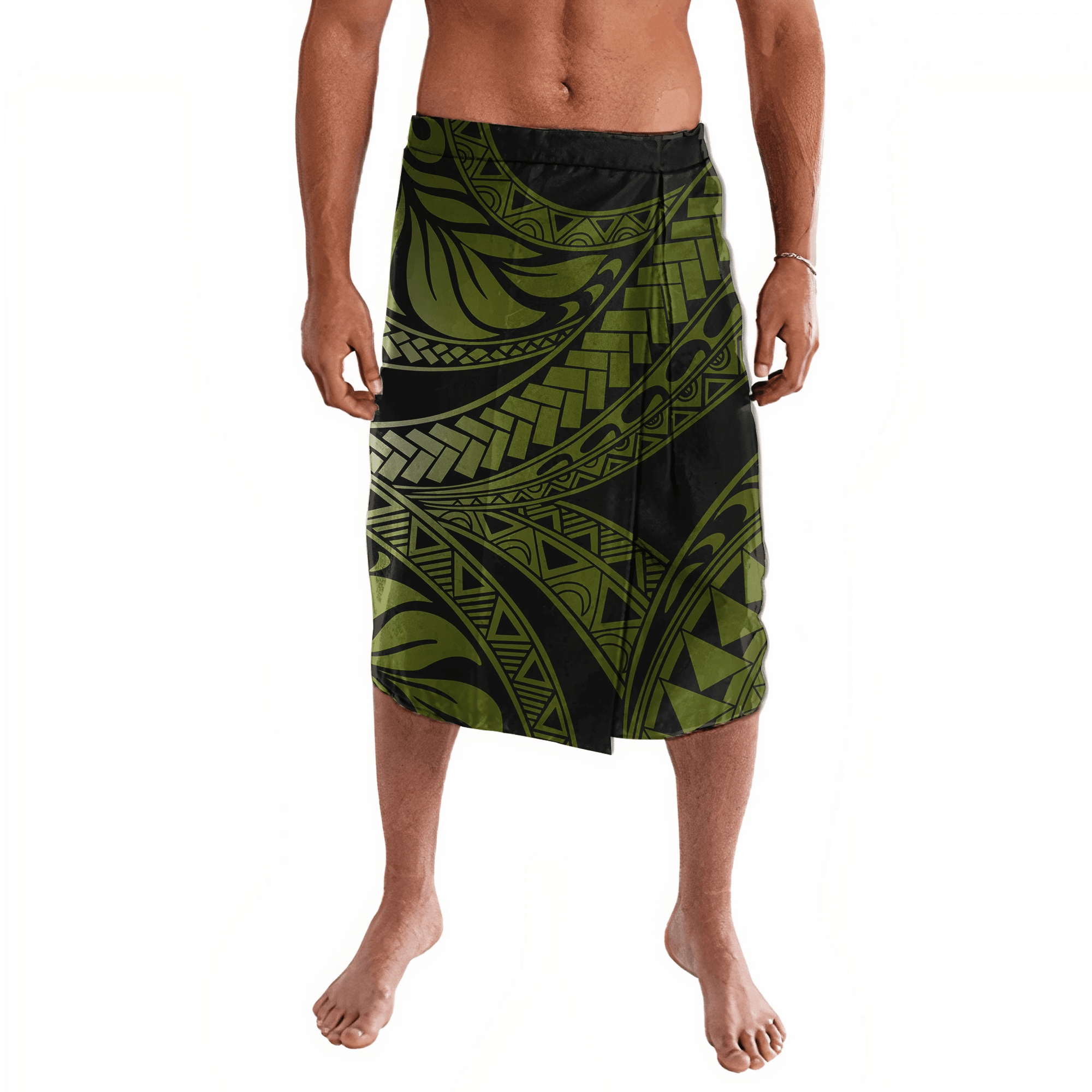 Polynesian Pride Clothing Tribal Poynesian Green Ali Style Lavalava Lavalava S/M Black - Polynesian Pride