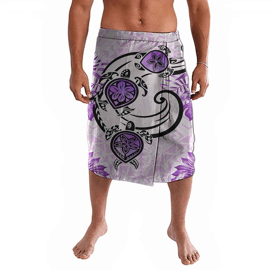 Polynesian Pride Clothing Hawaii Polynesian Plumeria Hibiscus Turtle Ie Faitaga Jack Style Pink Lavalava Black - Polynesian Pride