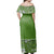 Polynesian Pride Dress - Samoa Hibiscus Green Elei Design Off Shoulder Long Dress - Polynesian Pride