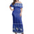 Polynesian Pride Dress - Samoan Periwinkle Leaves Off Shoulder Long Dress - Polynesian Pride