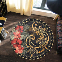 Polynesian Pride Home Set - French Polynesian Turtle Round Carpet - Polynesian Pride