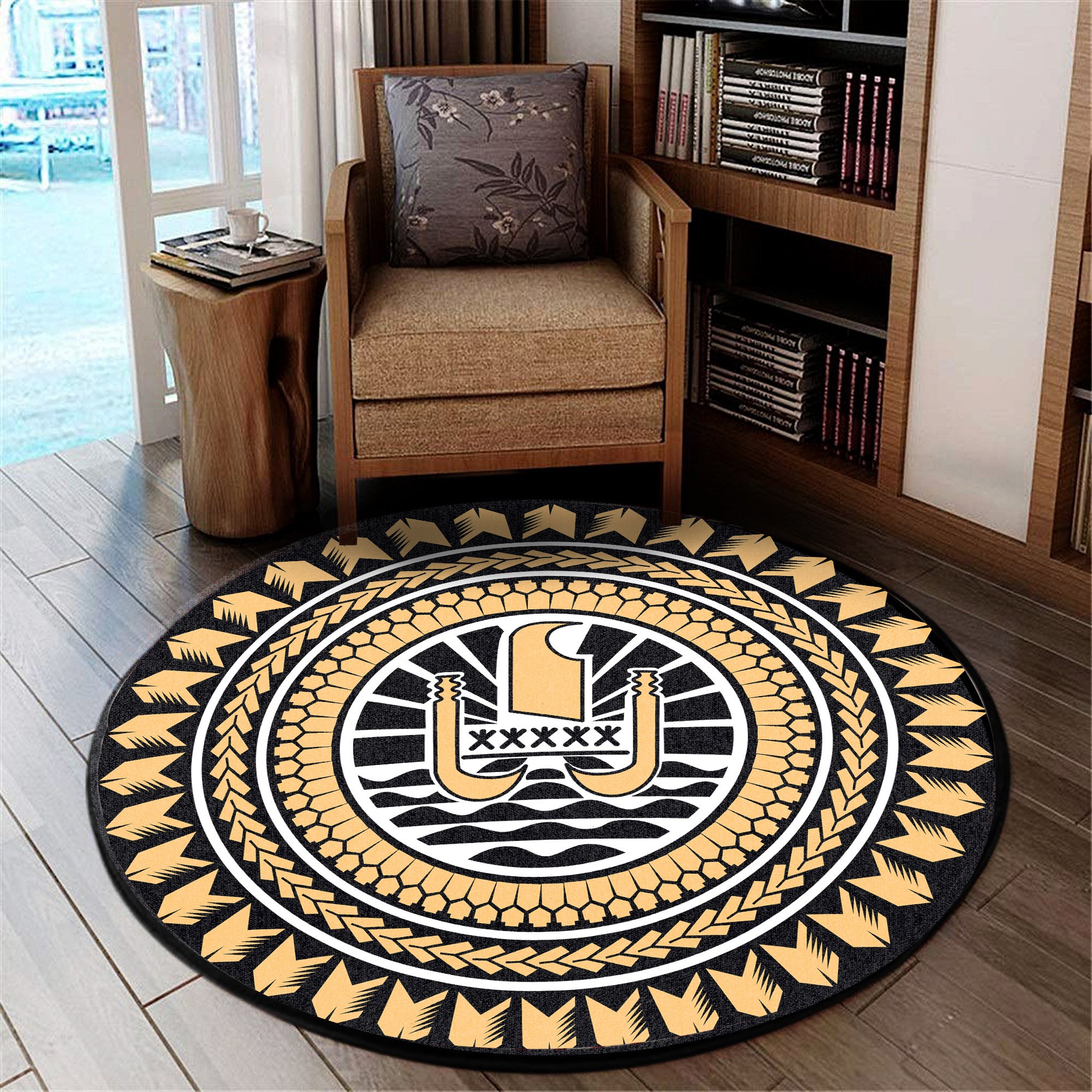 Polynesian Pride Home Set - French Polynesian Yellow Round Carpet Round Carpet Yellow - Polynesian Pride