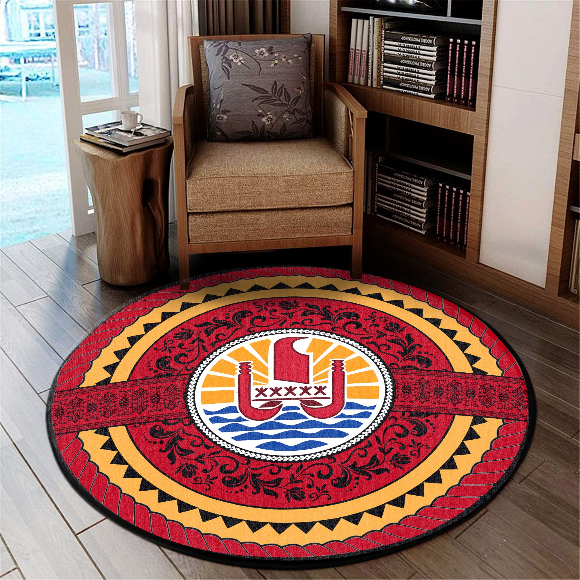 Polynesian Pride Home Set - French Polynesian Rope Round Carpet Round Carpet Red - Polynesian Pride