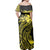 Polynesian Pride Dress - Hawaii Map Kanaka Polynesian Hula Girl Yellow Off Shoulder Long Dress - Polynesian Pride