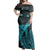 Polynesian Pride Dress - Hawaii Polynesian Hibiscus Turtle Map Blue Off Shoulder Long Dress Long Dress Blue - Polynesian Pride