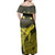 Polynesian Pride Dress - Hawaii Polynesian Hibiscus Turtle Map Yellow Off Shoulder Long Dress - Polynesian Pride