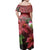 Polynesian Pride Dress - Hawaii Red Hibiscus Humming Bird Off Shoulder Long Dress - Polynesian Pride