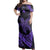 Polynesian Pride Dress - Hawaiian Map Hibiscus Turtle Fish Hook Polynesian Purple Off Shoulder Long Dress Long Dress Purple - Polynesian Pride