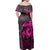 Polynesian Pride Dress - Hawaiian Map Turtle Plumeria Hibiscus Fish Hook Polynesian Pink Off Shoulder Long Dress - Polynesian Pride