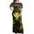 Polynesian Pride Dress - Polynesian Turtle Hammerhead Shark Ray Kanaka Hawaii Circle Yellow Off Shoulder Long Dress Long Dress Yellow - Polynesian Pride