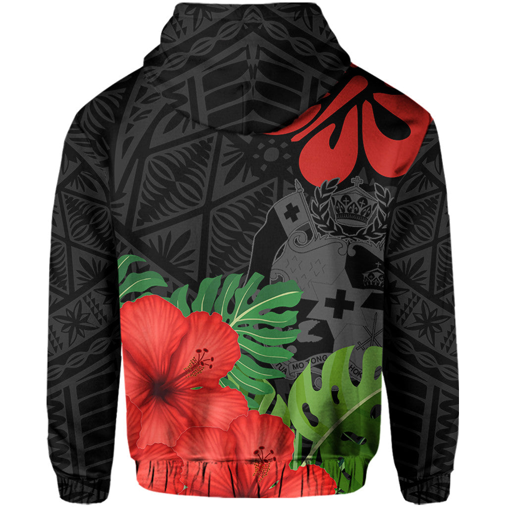 Polynesian Pride Hoodie Tonga Hoodie Tonga Polynesian Hibiscus Hoodie - Polynesian Pride