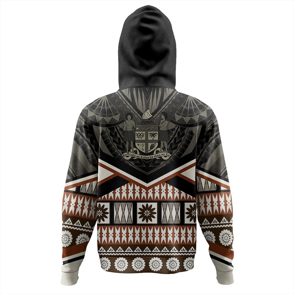 Polynesian Pride Hoodie Fiji Hoodie Fiji Masi Coat of Arms Zip Hoodie - Polynesian Pride