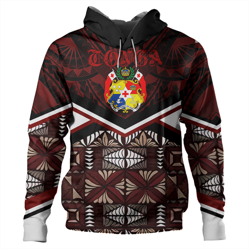 Polynesian Pride Hoodie Tonga Hoodie Tonga Ngatu Kupesi Coat of Arms Hoodie - Polynesian Pride