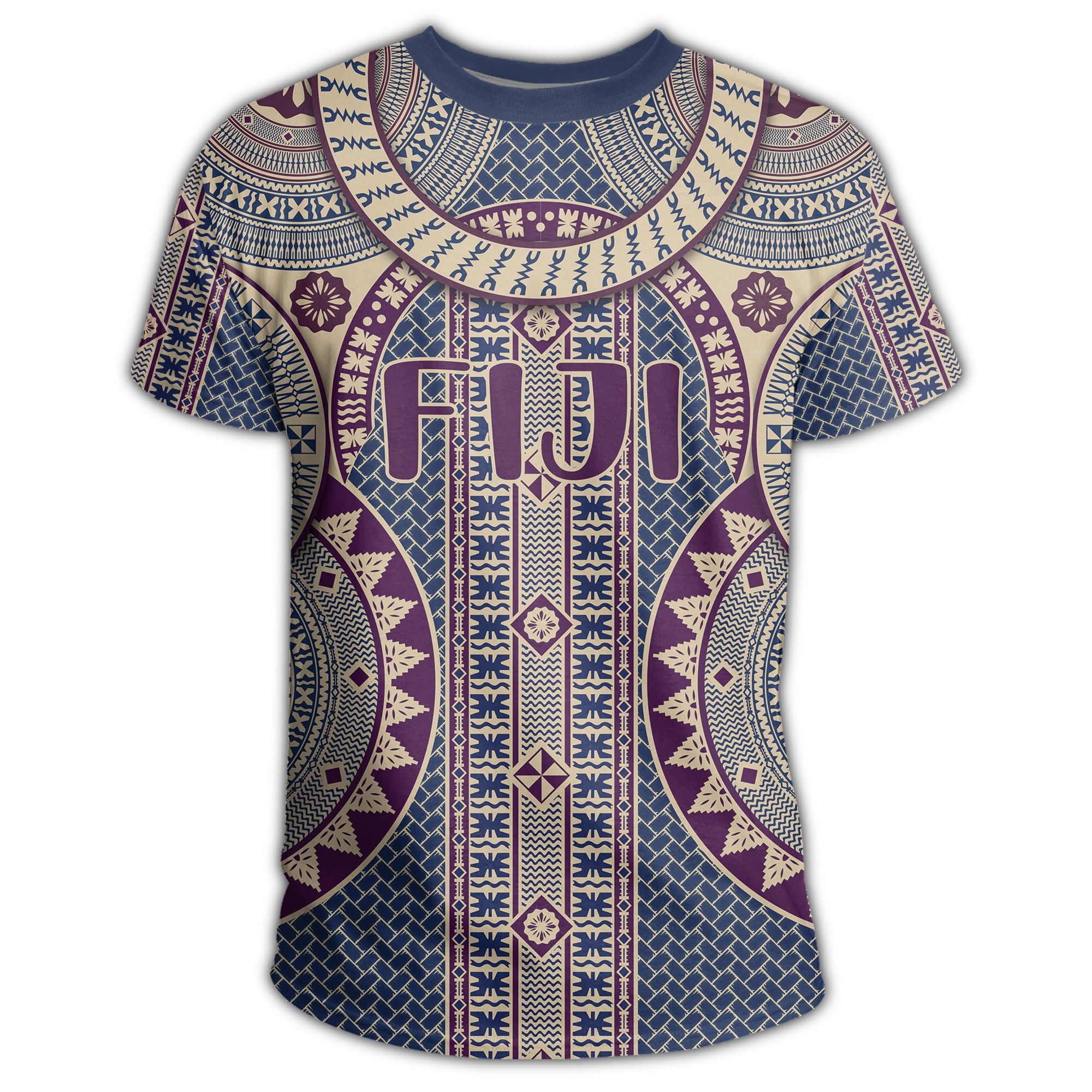 Polynesian Pride T Shirt Fiji Circle Tapa Fala Masi T Shirt Unisex Brown - Polynesian Pride