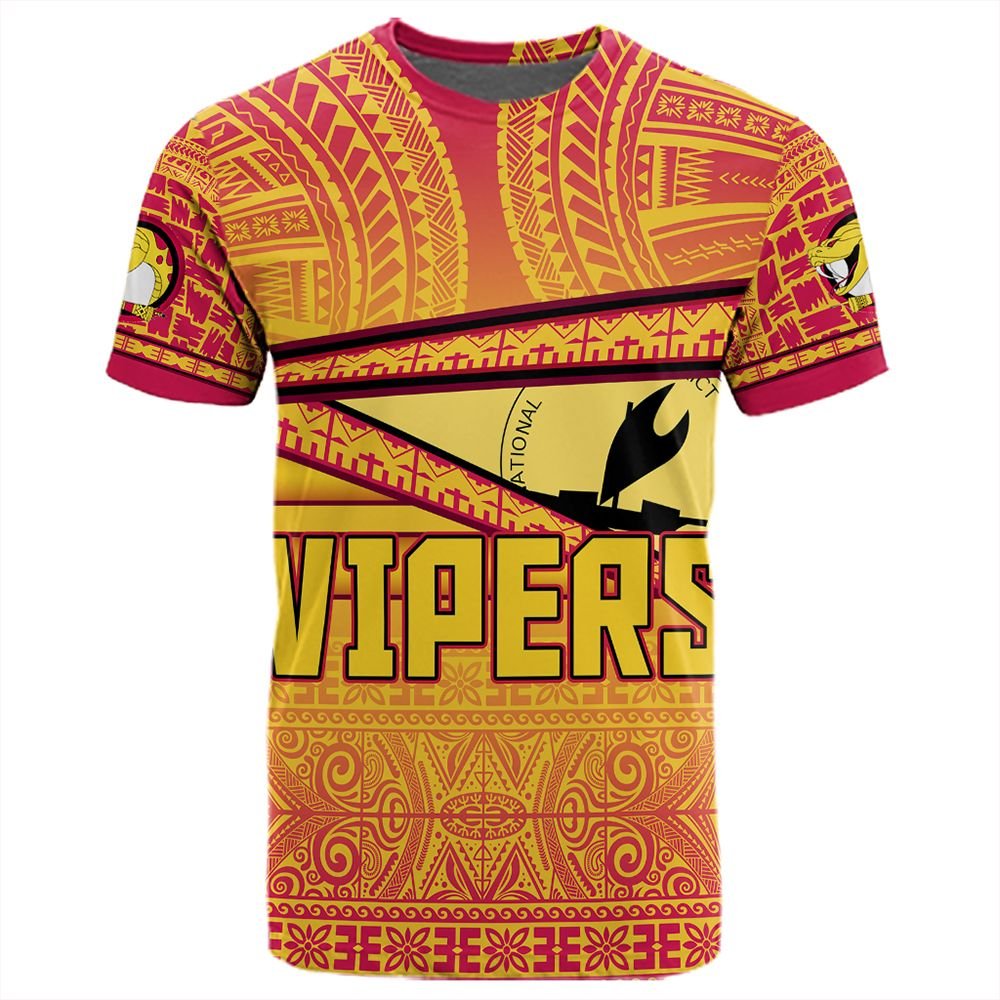 Polynesian Pride T Shirt Port Moresby Vipers T Shirt Flag Tapa Pattern Stronic Style - Polynesian Pride