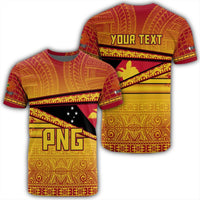 Polynesian Pride T Shirt Personalize Papua New Guinea T Shirt Flag Tapa Pattern Stronic Style Unisex Red - Polynesian Pride