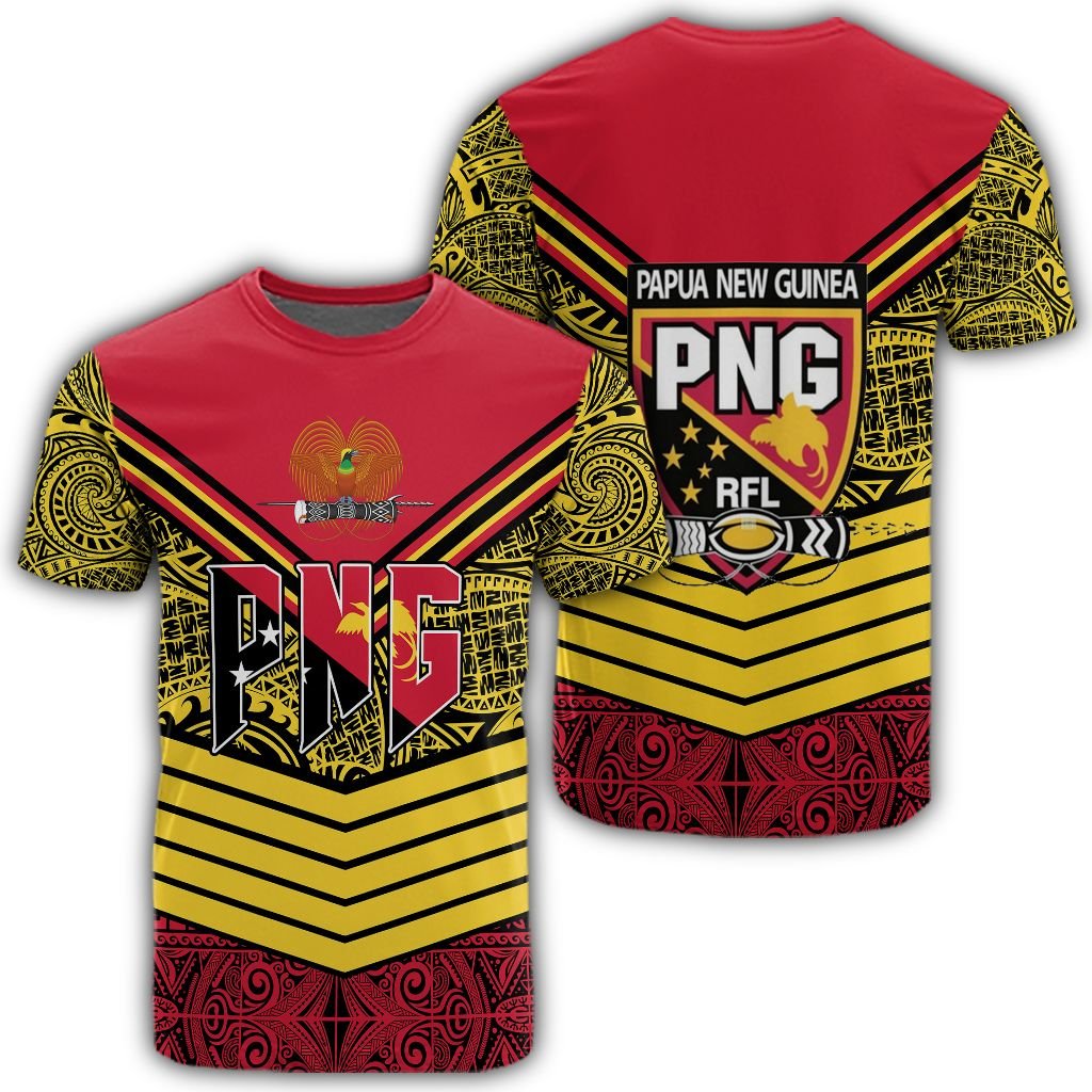 Polynesian Pride T Shirt Papua New Guinea T Shirt Tapa Lauhala Rugby Scrum Style Unisex Red - Polynesian Pride