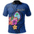 Polynesian Pride Apparel Personalize Guam Polynesian Polo Shirt Floral With Seal Blue Unisex Black - Polynesian Pride