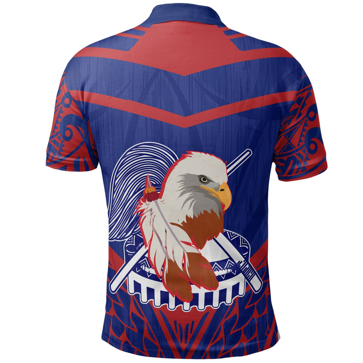 Polynesian Pride Apparel American Samoa Polo Shirt The Eagle With Polynesian Pattern - Polynesian Pride