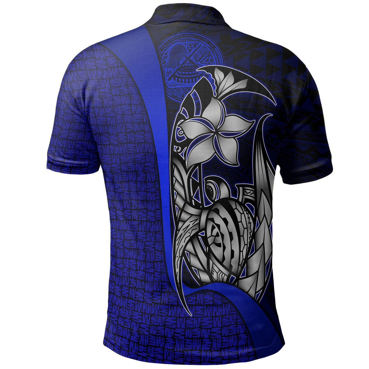Polynesian Pride Apparel American Samoa Polo Shirt Blue Turtle With Hook - Polynesian Pride