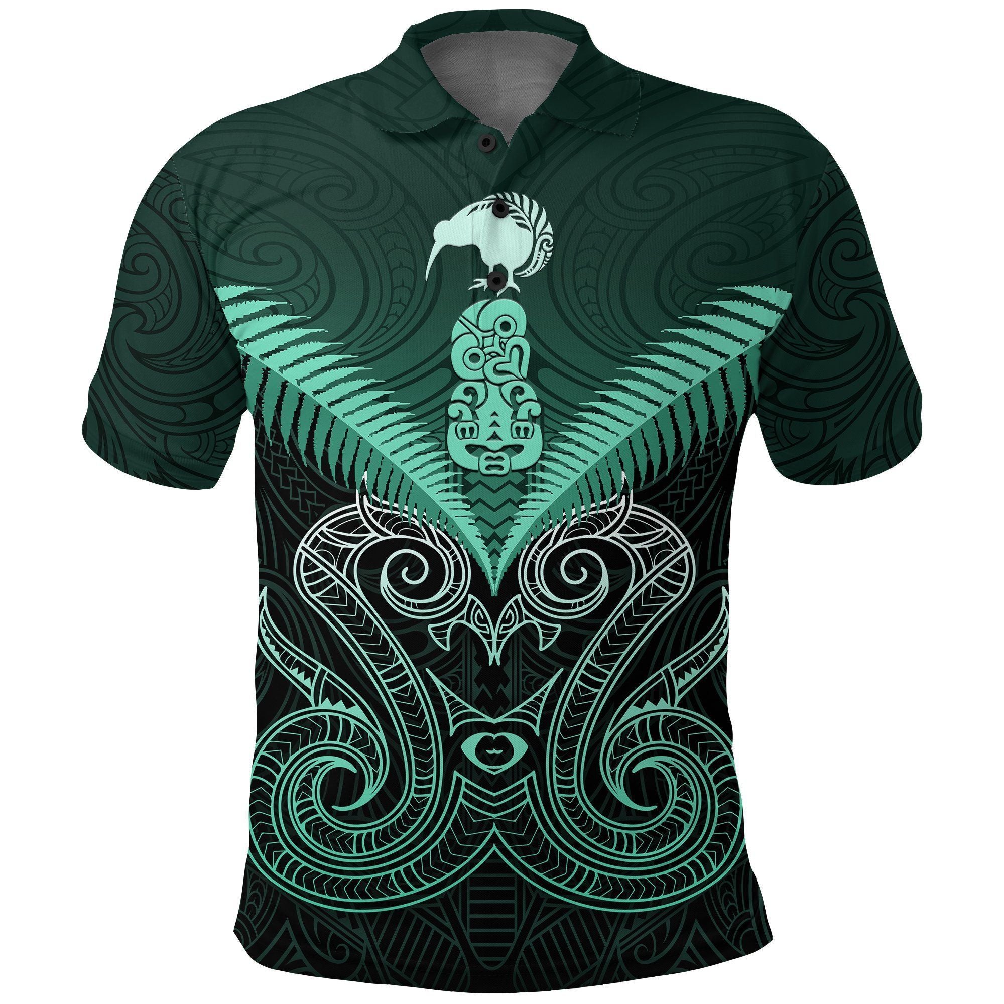 Polynesian Pride Apparel Maori Manaia New Zealand Polo Shirt Turquoise Unisex Turquoise - Polynesian Pride