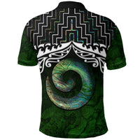 Polynesian Pride Apparel New Zealand Maori Polo Shirt, Poutama Koru Paua Shell Golf Shirt - Polynesian Pride