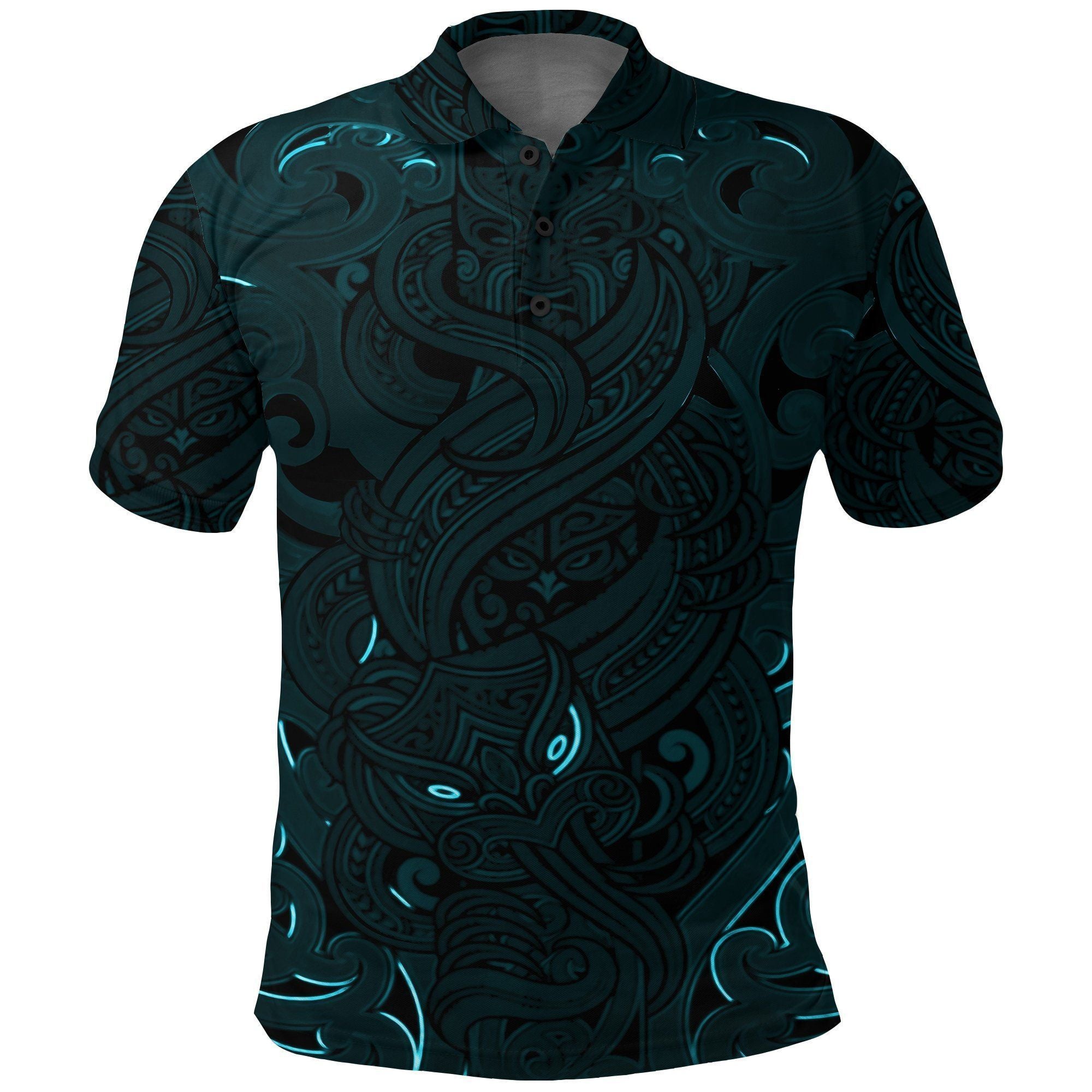 Polynesian Pride Apparel New Zealand Polo Shirt, Maori Gods Golf Shirt, Tumatauenga (God of War) Blue Unisex Blue - Polynesian Pride