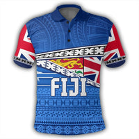 Polynesian Pride Apparel Polo Shirt Personalize Fiji Polo Shirt Flag Tapa Pattern Stronic Style - Polynesian Pride
