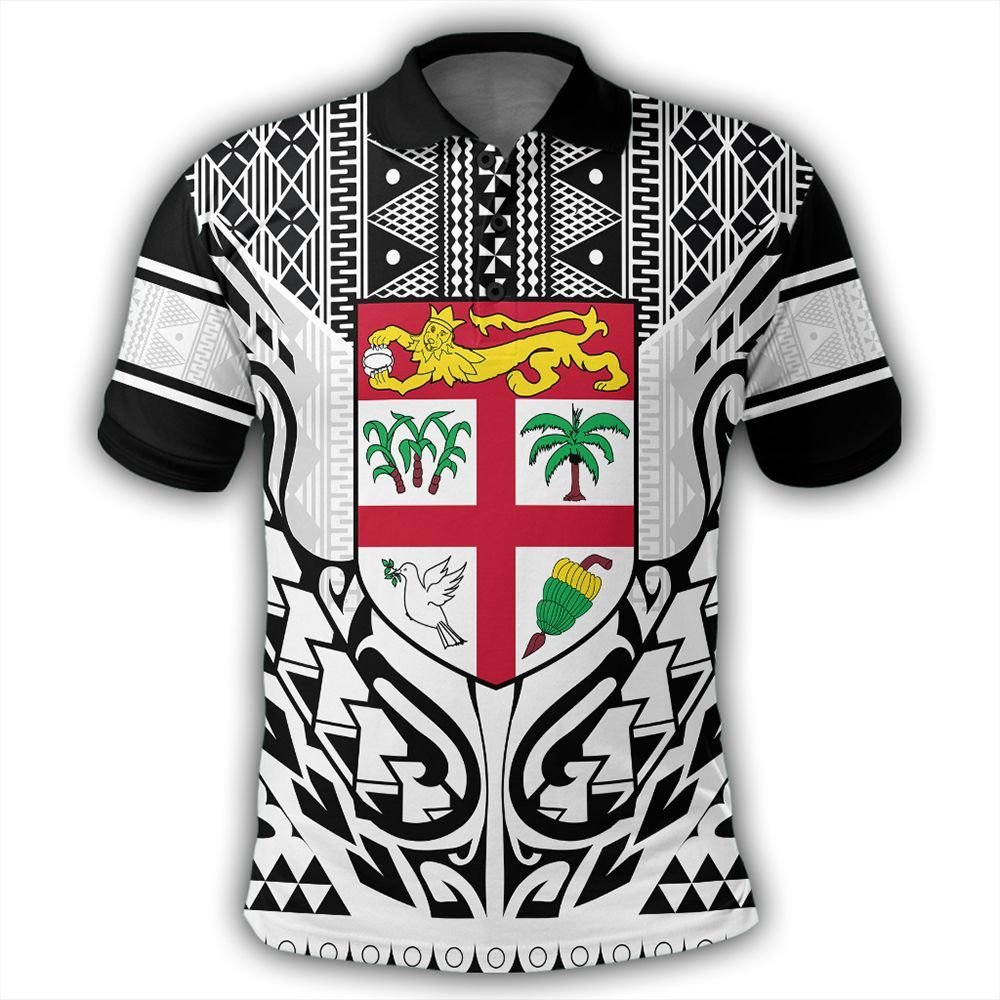 Polynesian Pride Apparel Fiji Polo Shirt Viti Digicel Style Polo Shirt Unisex White - Polynesian Pride