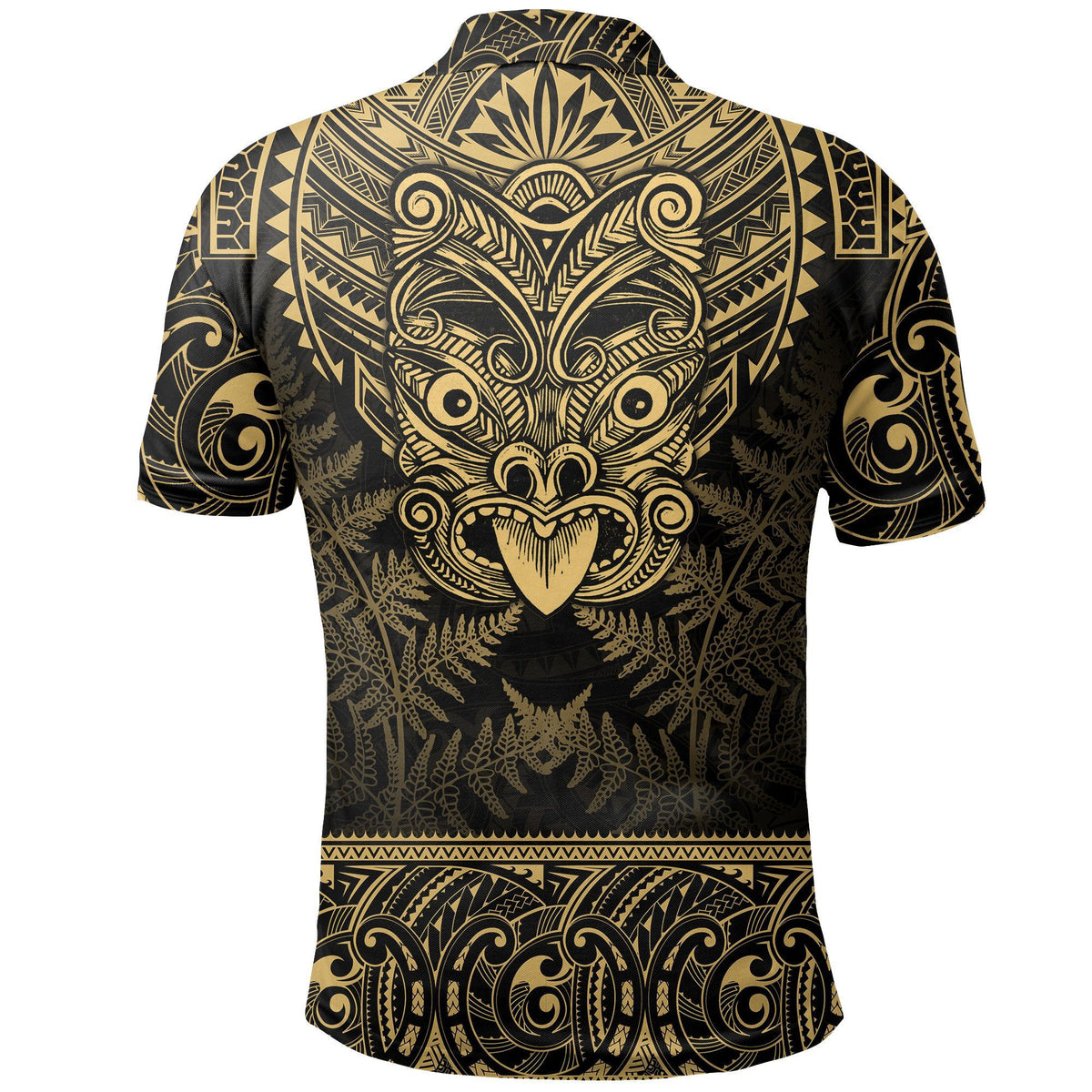 Polynesian Pride Apparel New Zealand Rugby Polo Shirt Maori Haka Silver Fern (Gold) - Polynesian Pride