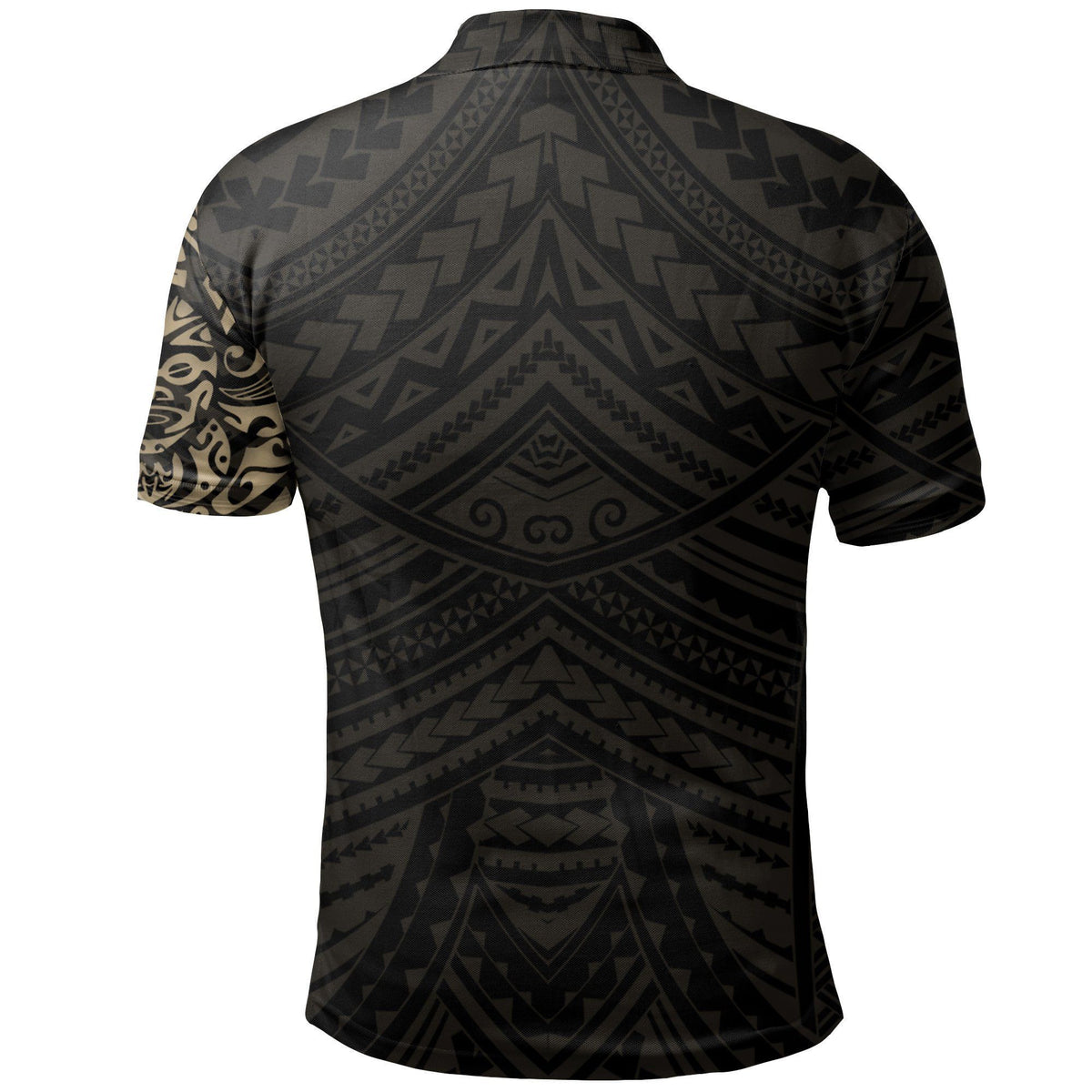 Polynesian Pride Apparel New Zealand Maori Polo Shirt, Maori Lion Tattoo Golf Shirt Tan - Polynesian Pride