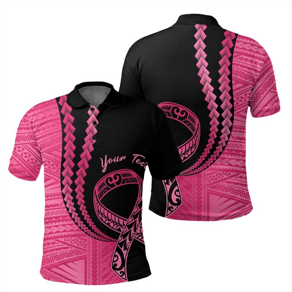 Polynesian Pride Apparel Custom Polo Shirt Pinktober Black Polo Shirt - Polynesian Pride