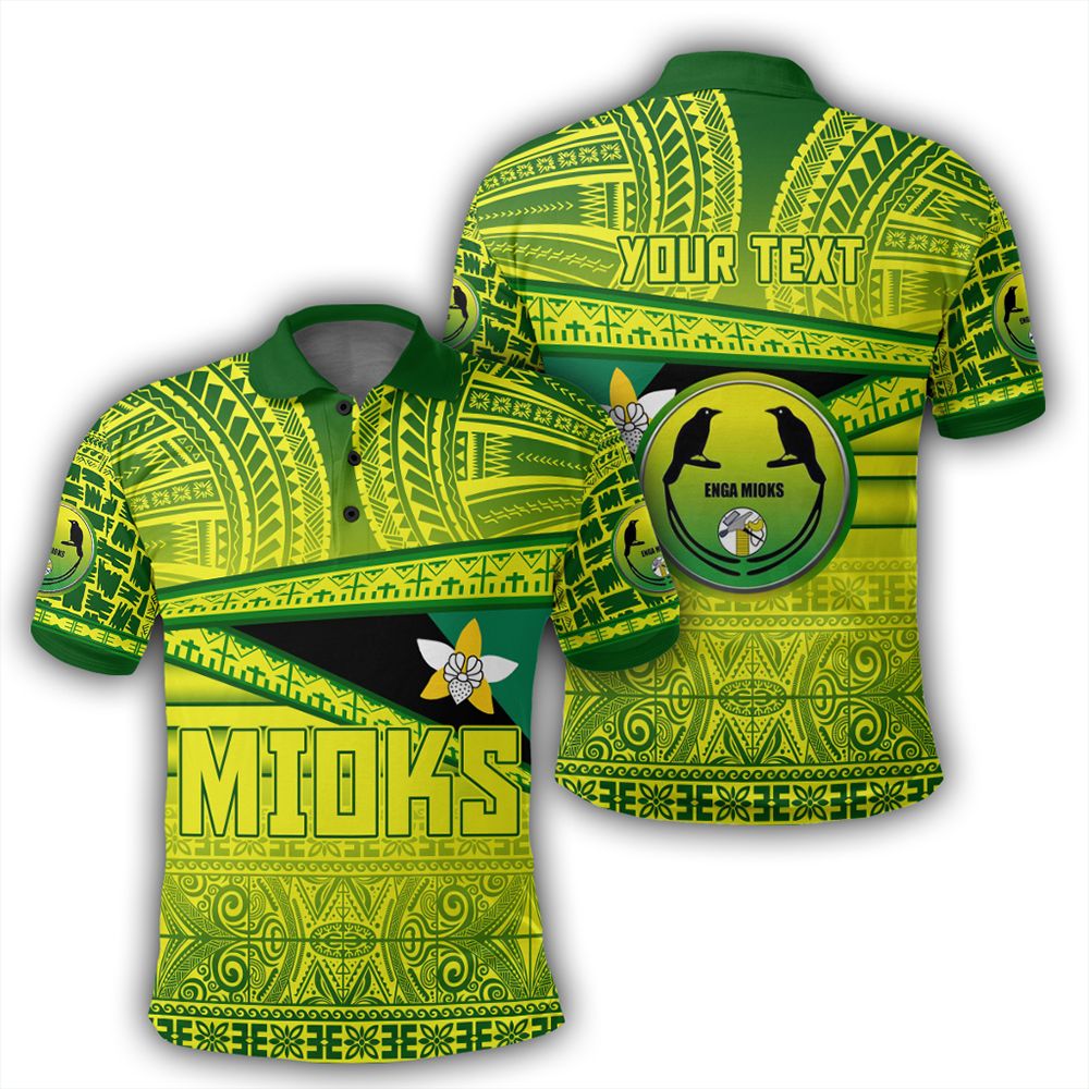 Polynesian Pride Apparel Polo Shirt Enga Mioks Polo Shirt Flag Tapa Pattern Stronic Style Unisex Green - Polynesian Pride