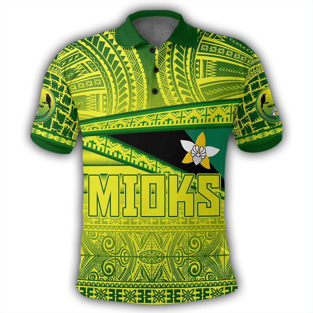 Polynesian Pride Apparel Polo Shirt Enga Mioks Polo Shirt Flag Tapa Pattern Stronic Style - Polynesian Pride