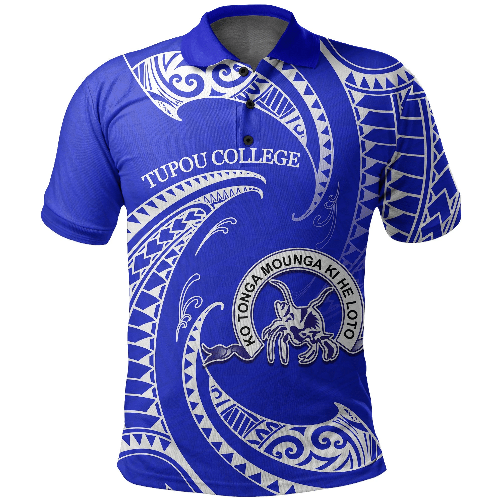 Polynesian Pride Apparel Custom Tonga Tupou College Polo Shirt Special Polynesian Unisex Blue - Polynesian Pride