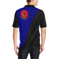Polynesian Pride Apparel Lest We Forget Blue Polo Shirt - Polynesian Pride