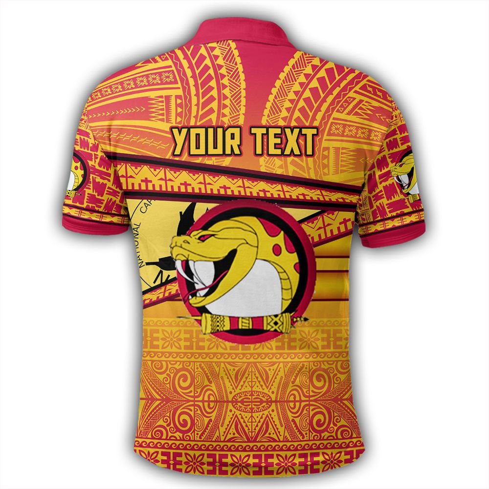 Polynesian Pride Apparel Polo Shirt Port Moresby Vipers Polo Shirt Flag Tapa Pattern Stronic Style - Polynesian Pride