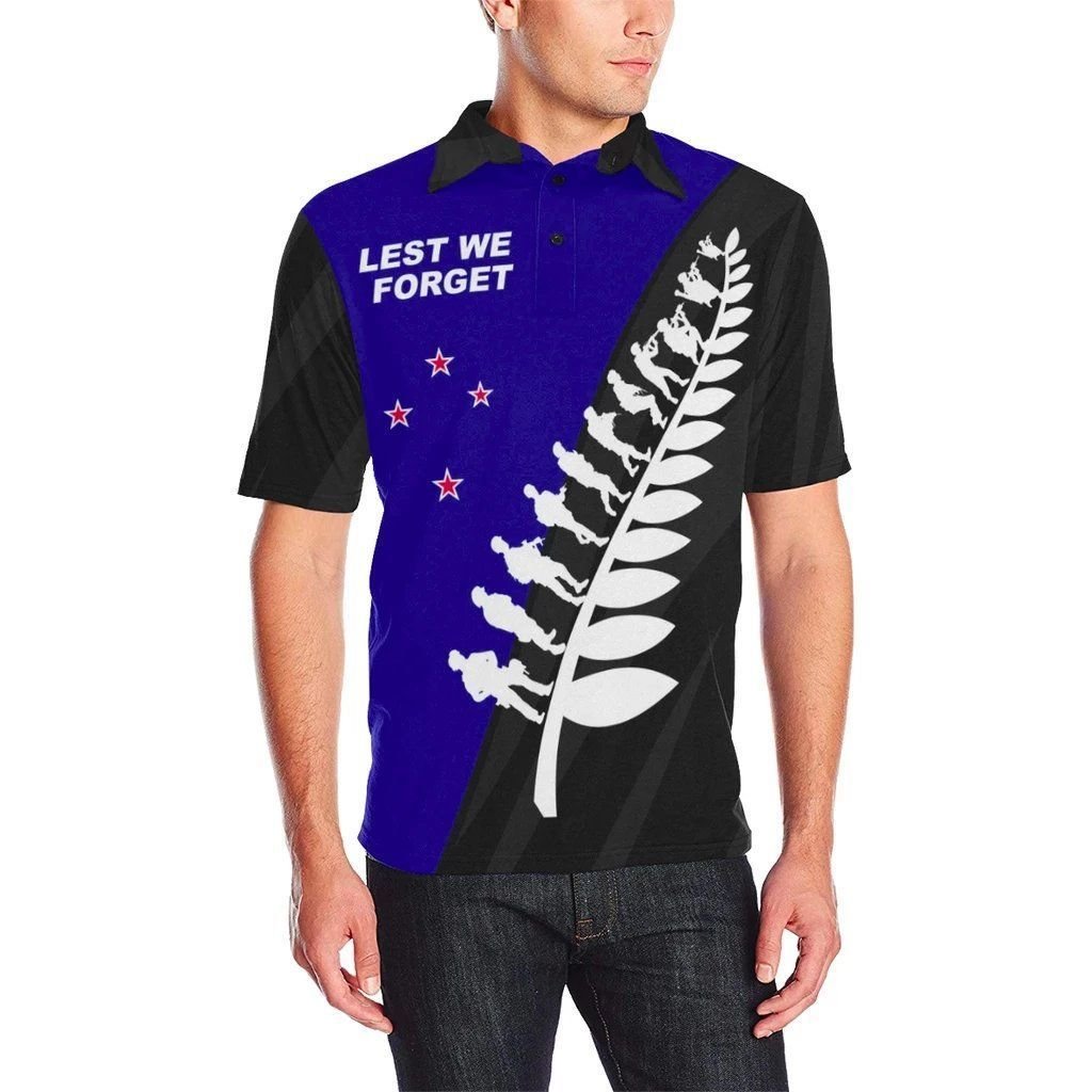 Polynesian Pride Apparel Lest We Forget Blue Polo Shirt Unisex Navy - Polynesian Pride