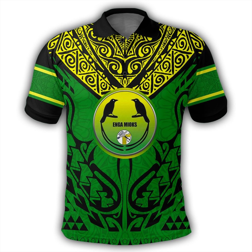 Polynesian Pride Apparel Polo Shirt Enga Mioks Polo Shirt Papuan Unisex Green - Polynesian Pride