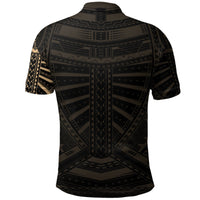 Polynesian Pride Apparel New Zealand Polo Shirt, Maori Samoan Polynesian Tattoo Golf Gold - Polynesian Pride