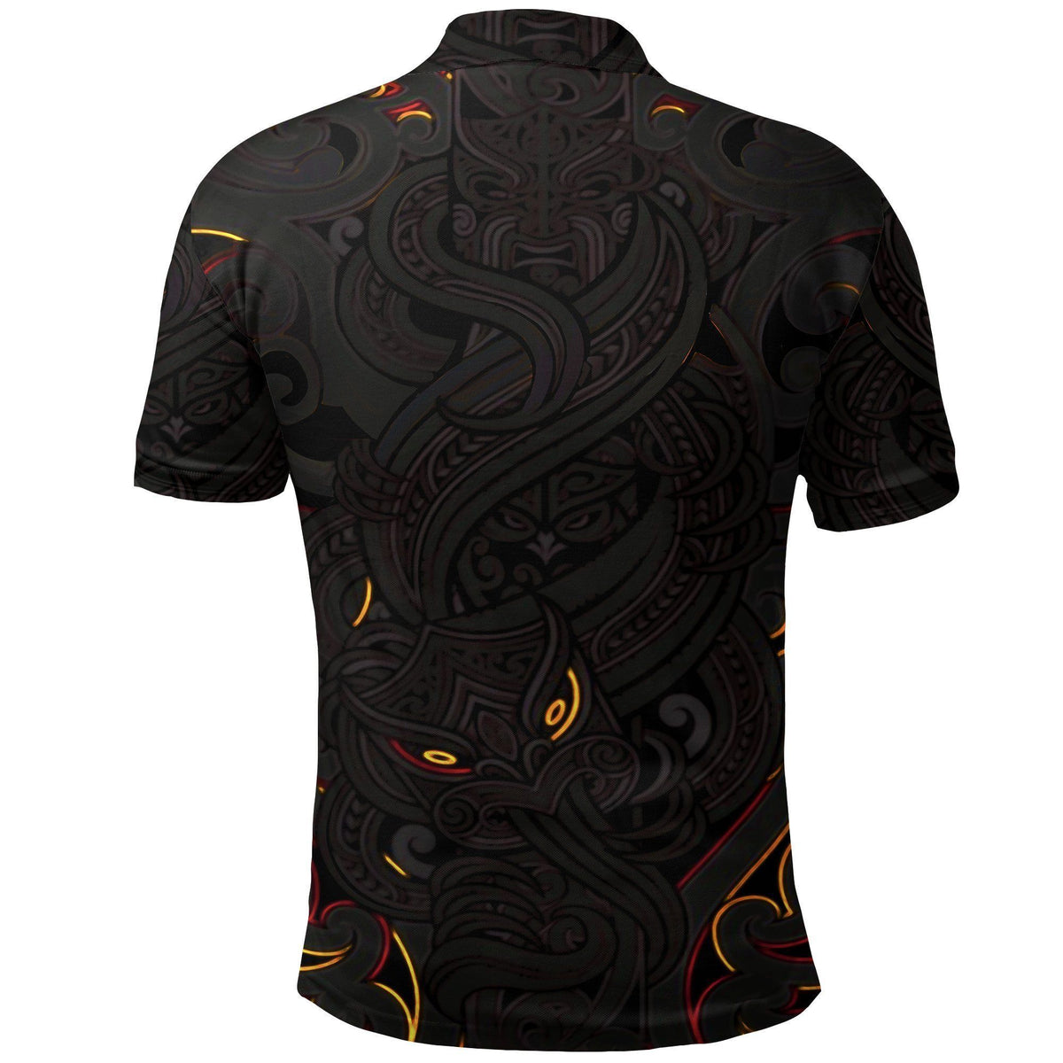 Polynesian Pride Apparel New Zealand Polo Shirt, Maori Gods Golf Shirt, Tumatauenga (God of War) Black - Polynesian Pride